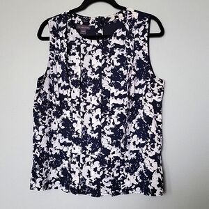 Covington floral sleeveless shell blouse large